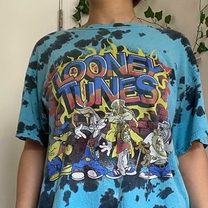 Black and blue tie dye oversized t-shirt